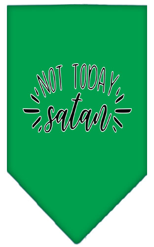 Not Today Satan Screen Print Bandana Emerald Green Large